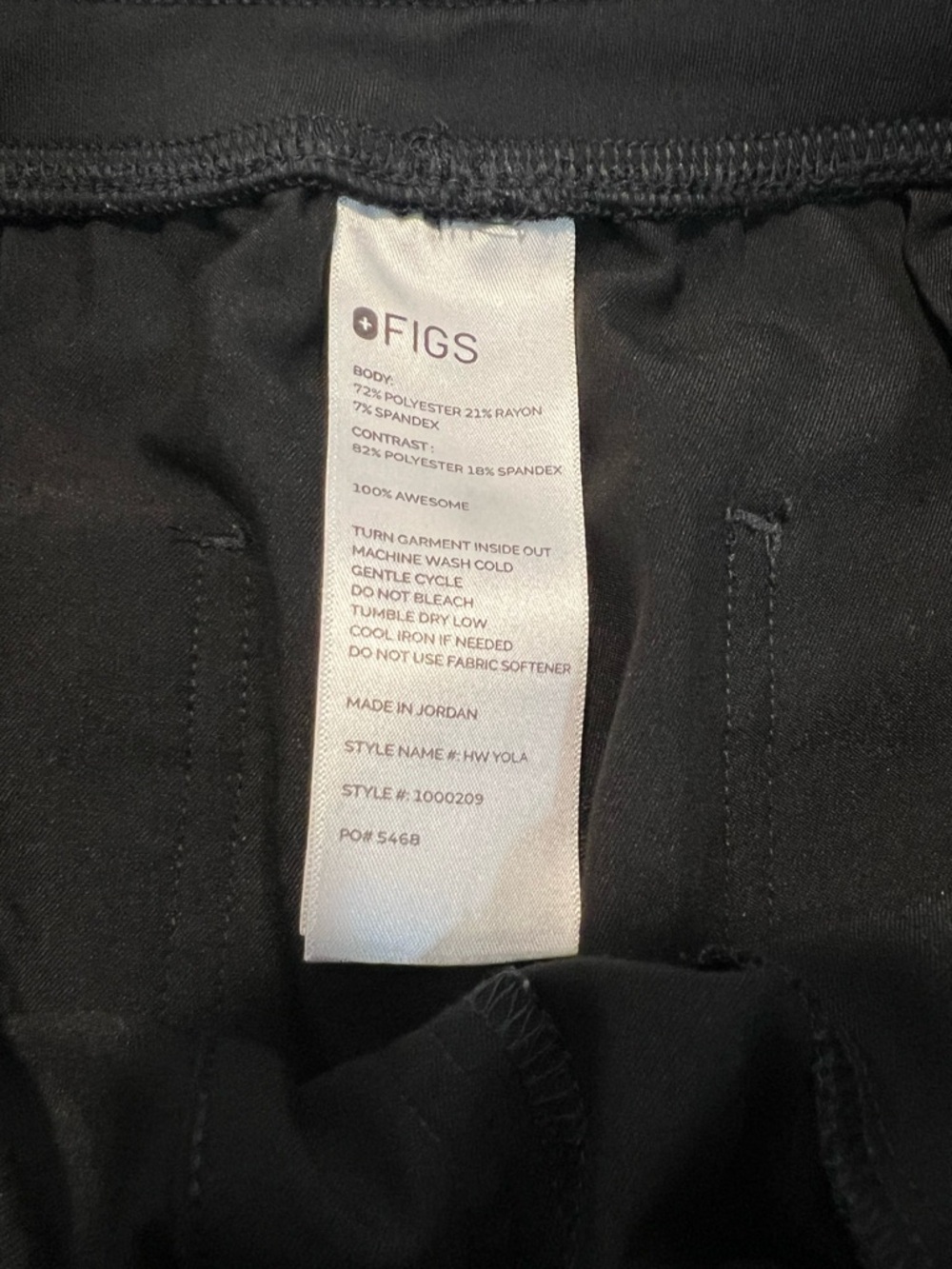 FIGS Yola Scrub Pants Black Technical Collection Womens size Medium - Picture 4 of 10